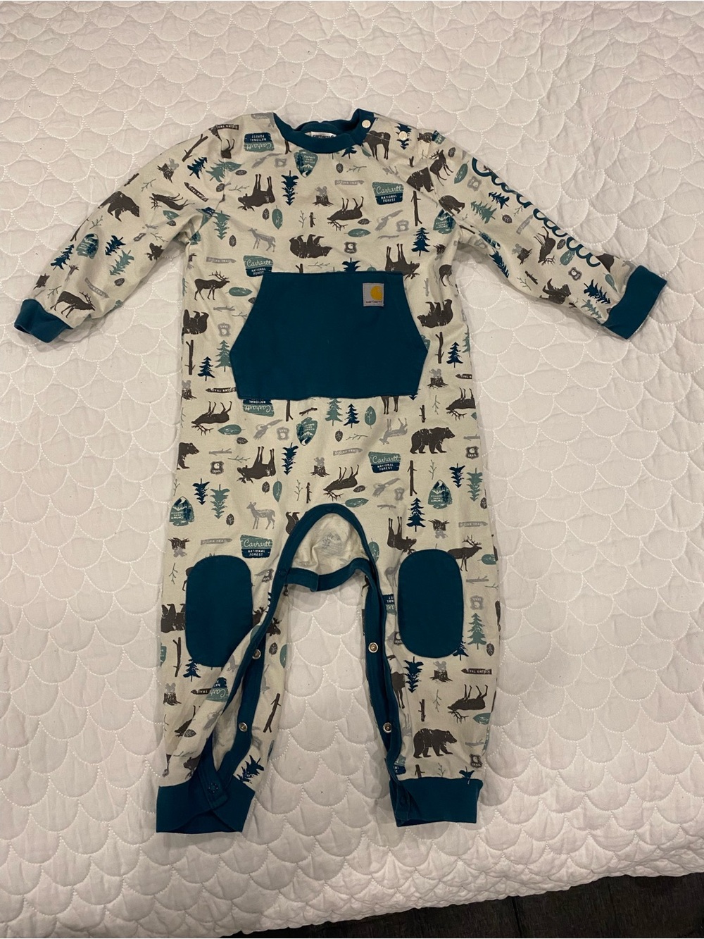 Carhartt Boys Outdoor Graphics Long-Sleeve Coveralls 18mo